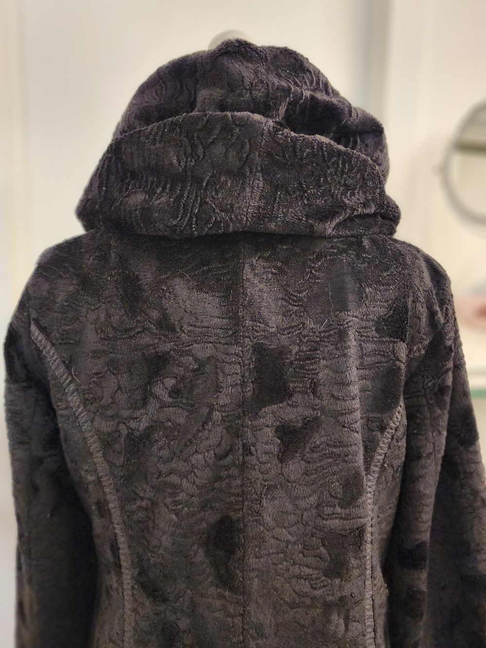 Laundry by Shelli Segal Reversible Faux Fur Quilted Coat Black Small - Picture 13 of 16